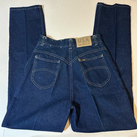Vtg 80s Chic Jeans Sz 10 Blue Denim Mom Hi Rise Tapered Leg Made In USA - Picture 6 of 9